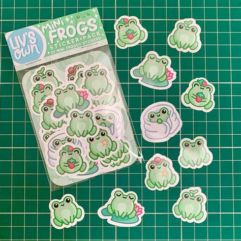 Mini Frogs Sticker Pack 25 Cute Frog Stickers Etsy Uk