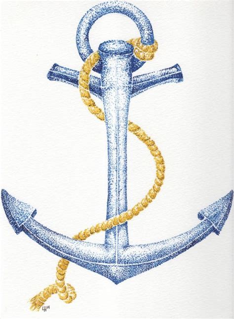 Anchor Nautical Watercolor Giclee Print 8x10 By PolkaDotGorilla
