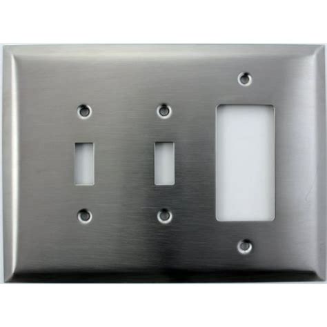 Over Sized Jumbo Satin Stainless Steel 3 Gang Switch Plate 2 Toggle