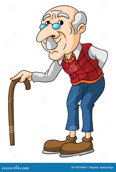 Old Man Stock Vector Illustration Of Comic Happy Elderly 47879549