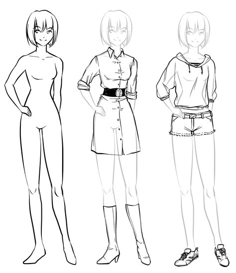 How To Draw Anime Body Female Easy Female Anime Body Mapping