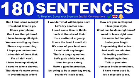 180 Common Daily Use English Sentences To Help Your Everyday English