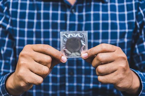 Male Hand Holding Condom Safe Sex Concept Stock Image Image Of Male