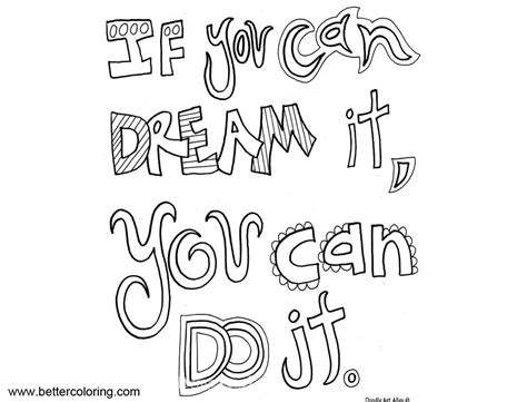 Growth Mindset Quotes Coloring Pages If You Can Dream It You Can Do It