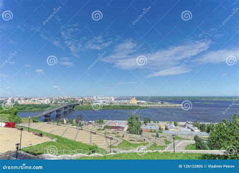 Nizhny Novgorod Russia June 212018 View From The High Bank Of The