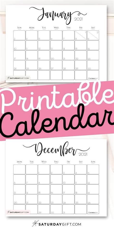 Free printable blank monthly calendars 2019 2020 2021 | 931 x 702. Elegant 2021 Calendar - Pretty Printable Monthly Calendars ...