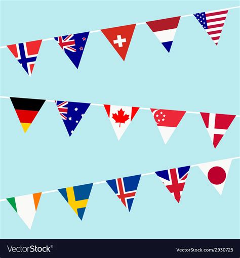Bunting With Flags Of The Most Developed Countries
