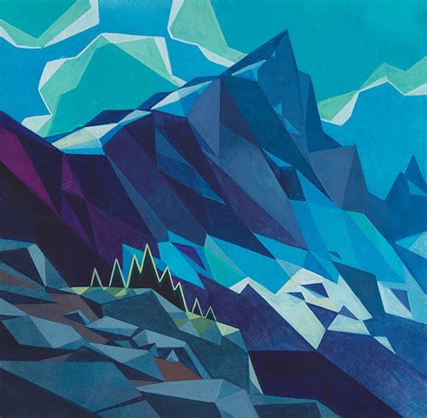 Lovely Geometric Landscape Paintings Moss And Fog