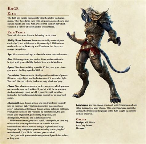 Race Kith Unearthedarcana Dnd Races Dungeons And Dragons Classes