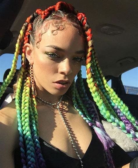Rainbow Coloured Box Braids For Summer 2019 What Are Your Thoughts