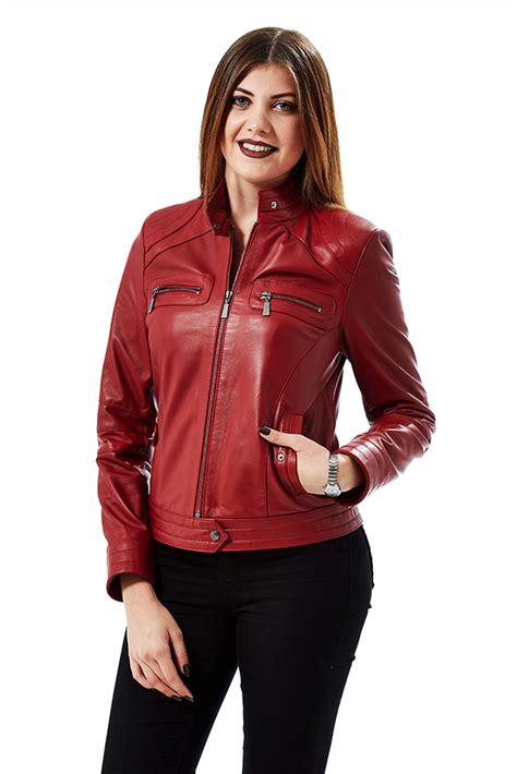 ruby women s 100 real red leather vintage classic jacket