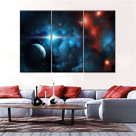 Nebula Cloud And Planet Wall Art In 2022 Easy Canvas Painting Wall