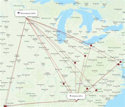 Flights from Minneapolis to Atlanta, MSP to ATL - Flight Routes