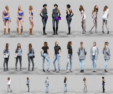 6 Realistic Female Characters Vol 8 3d Model Cgtrader