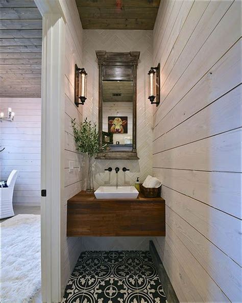 32 Beautiful Rustic Powder Room Design Ideas With Images Rustic