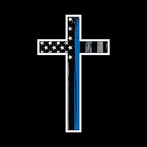 Thin Blue Line Cross Vehicle Decal Vinyl Decal Law Etsy