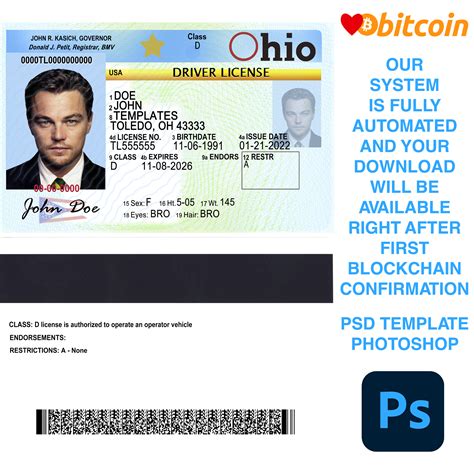 Ohio Driver License Template 2 United Templates