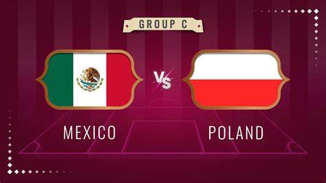 Premium Vector | Mexico vs poland soccer world cup 2022 background field in strokes