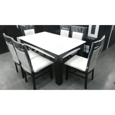 White And Black Stylish Marbel Top Dining Table Set For Homehotel Etc