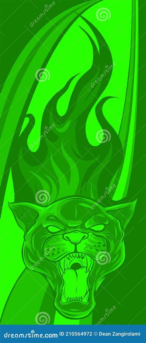 Panther Design With Flames Vector Illustration Art Stock Vector