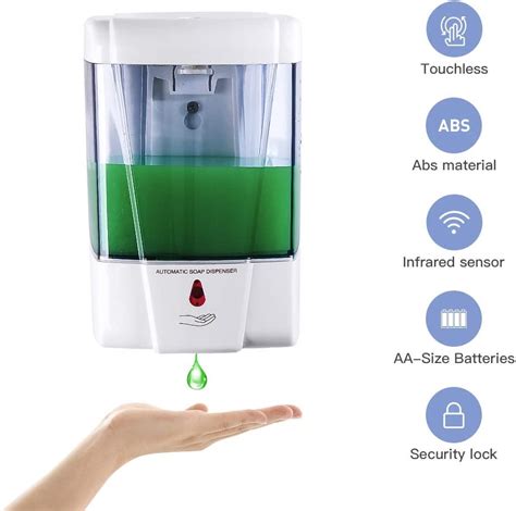 Plussen Automatic Soap Dispenser Wall Mounted Sensor Soap Dispenser 600ml Commercial Liquid