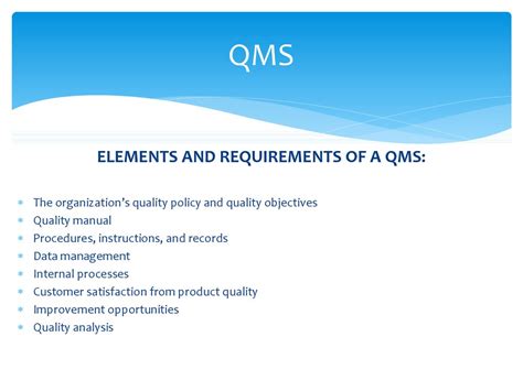 Qms Elements Basic Steps Of Qms Quality Engineering 3 Online