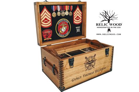 Custom Military Retirement Keepsake Shadow Box Relic Wood