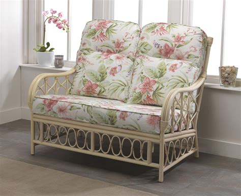 Buy Desser Morley 2 Seater Sofa In Blossom Fabric Cane Rattan Indoor Conservatory Furniture