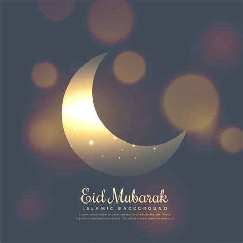 Eid Mubarak Stylish Design With Shiny Moon Download Free Vector Art