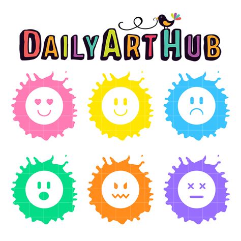 Cute Paint Faces Clip Art Set Daily Art Hub Free Clip Art Everyday