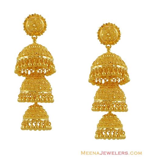 Pin By Sukhada Prasad On Jhumkas Gold Jhumka Earrings 22k Gold