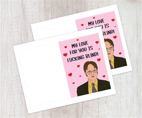 funny dwight valentines card dwight schrute valentines day etsy