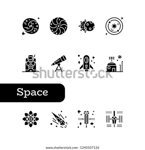 Space Icon Set Stock Vector Royalty Free 1240507126 Shutterstock
