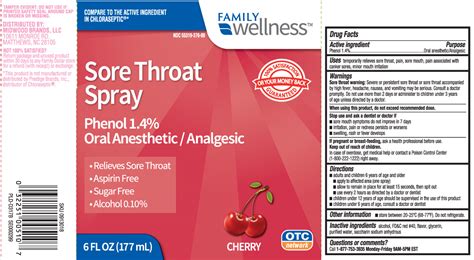 Check spelling or type a new query. Sore Throat Cherry (Family Dollar (FAMILY WELLNESS)): FDA ...