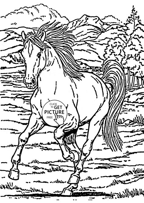Wild Horse Running Page Coloring Pages