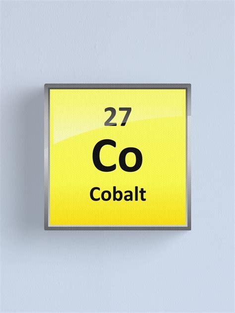 Cobalt Element Symbol Periodic Table Canvas Print For Sale By