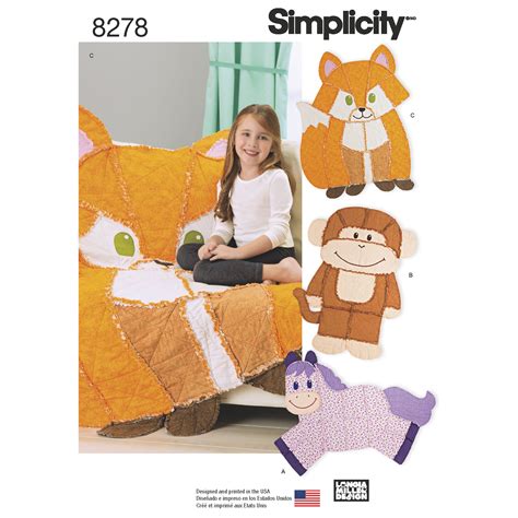 Simplicity Simplicity Pattern 8278 Animal Rag Quilts