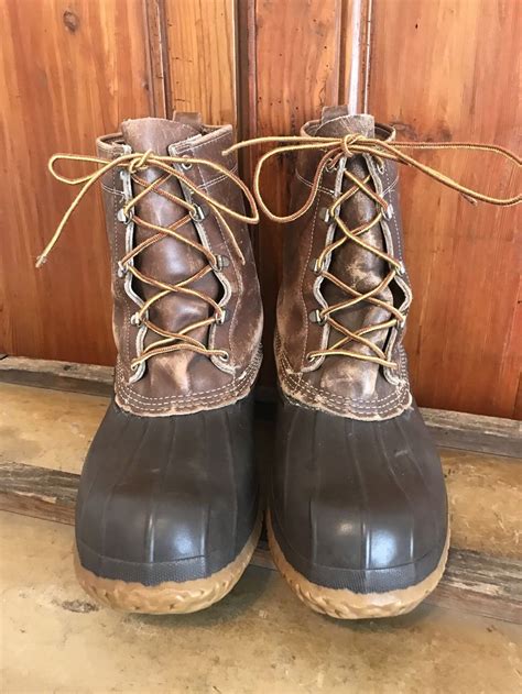 Vintage Ll Bean Maine Hunting Boots Mens Size 12 Brown Old Etsy