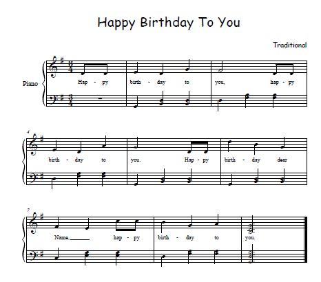 The free sheet music on piano song download has been composed and/or arranged by us to ensure that our piano sheet music is legal and safe to download and print. Happy Birthday Song Sheet Music for Free!