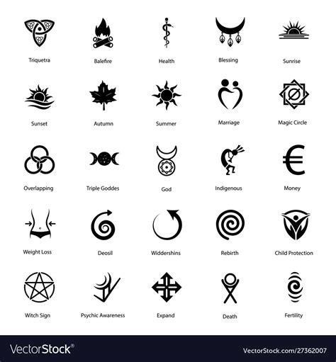 Magical Sign Glyph Icons Pack Royalty Free Vector Image