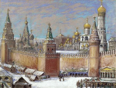 Posterazzi Moscow Kremlin Nthe Kremlin In Moscow Russia Pastel Drawing
