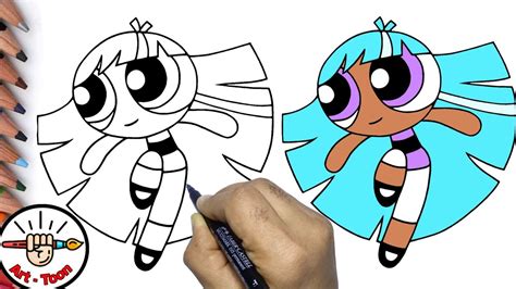 Drawing Bliss From The Powerpuff Girls Step By Step Easy Youtube