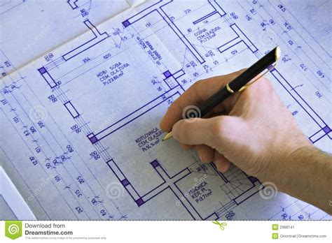 Hand Drawing A Blueprint Stock Image Image Of Detail 2988141