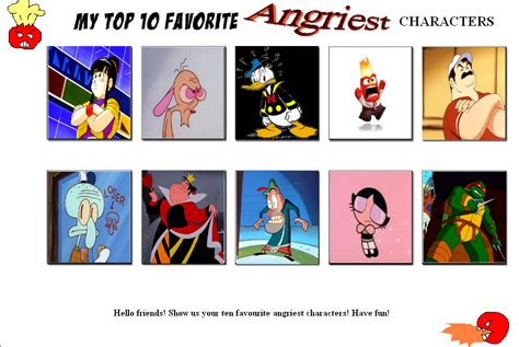 My Top 10 Favorite Angry Characters By Lewdchucke On Deviantart