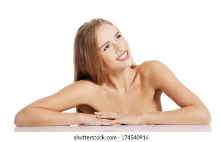 Beautiful Caucasian Naked Woman Lying On Stock Photo