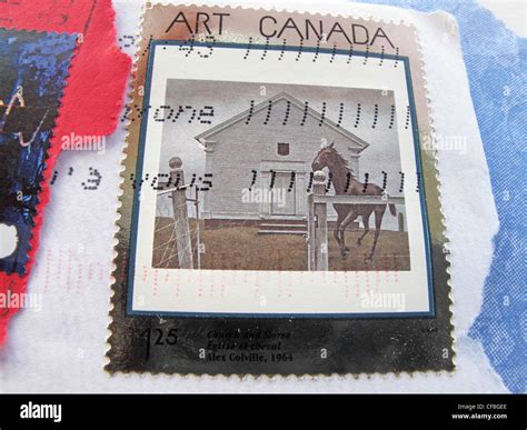 Detail Of A Franked Canadian Postage Stamp Celebrating Artists And