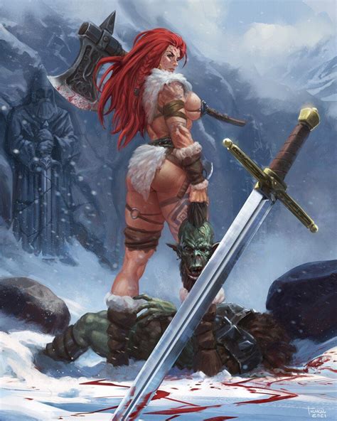 Artstation Barbarian Salvador Trakal In 2021 Fantasy Female Warrior Fantasy Art Women