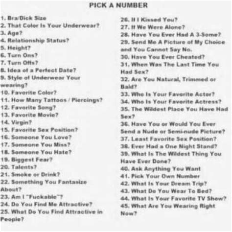 Pick a number and i'll answer it honestly! Want to pick a number? - GirlsAskGuys