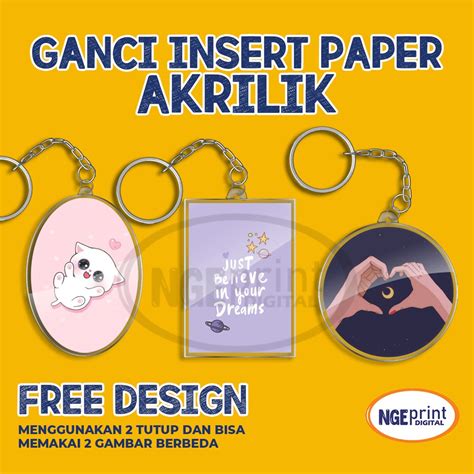 Jual Gantungan Kunci Akrilik Bolak Balik Ganci Akrilik Custom Ganci