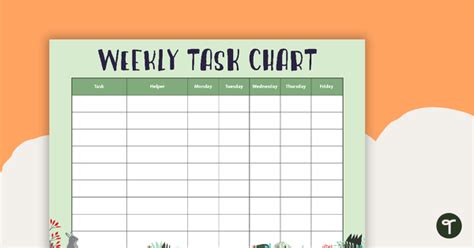 Woodland Tales Weekly Task Chart Teach Starter